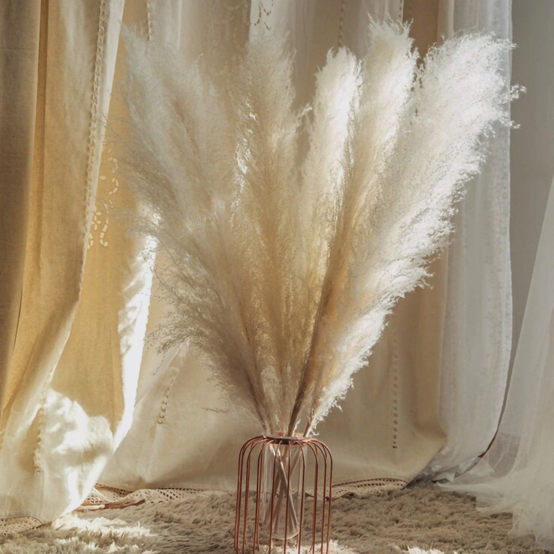 Natural Dried Flower Bouquet | 80 cm Pampas Grass with Fluffy Feathers | Elegant Home Decor for Boho Style 6