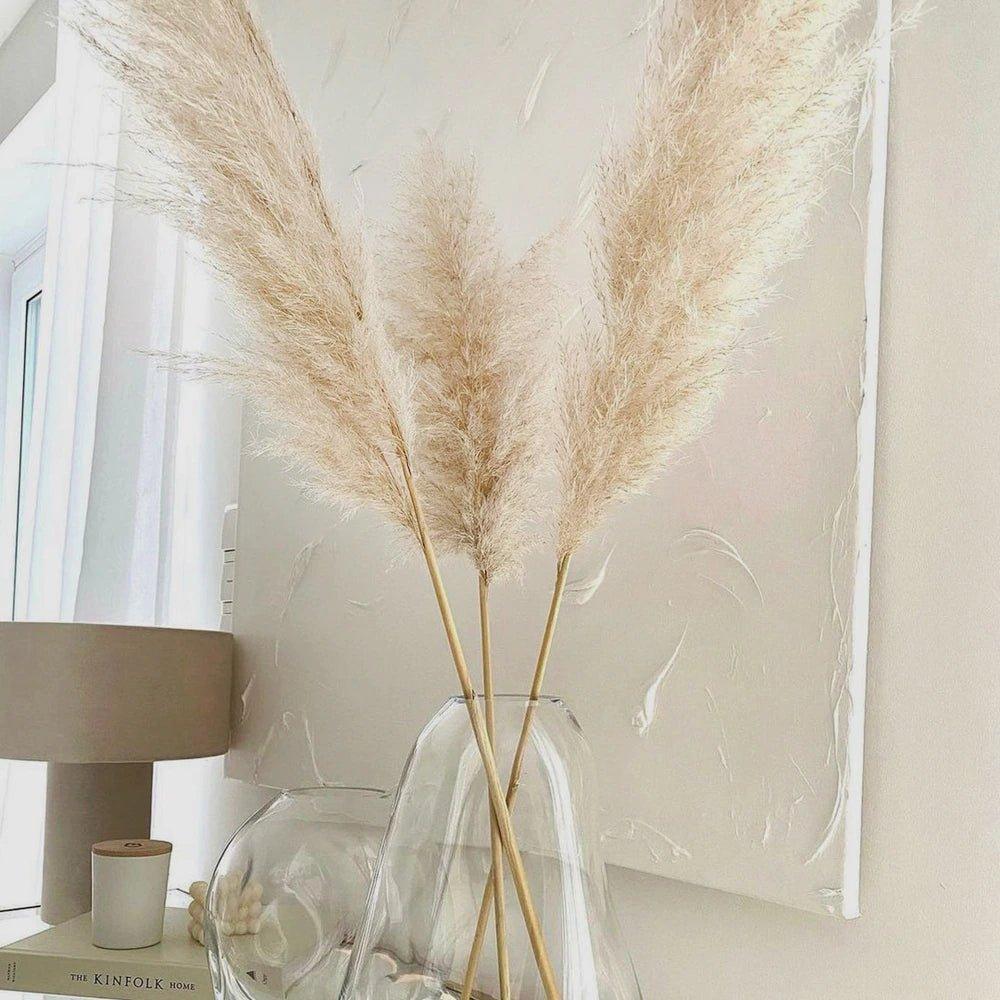 Natural Dried Flower Bouquet | 80 cm Pampas Grass with Fluffy Feathers | Elegant Home Decor for Boho Style 7