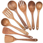 Natural Teak Wood Kitchen Utensil Set with 8 Essential Tools for Effortless Cooking 5