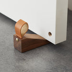 Natural Wood Door Stopper Wedges | Compact Design with Leather Pull Loops for Easy Handling 1