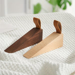 Natural Wood Door Stopper Wedges | Compact Design with Leather Pull Loops for Easy Handling 2