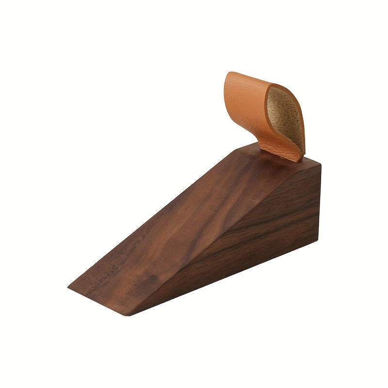 Natural Wood Door Stopper Wedges | Compact Design with Leather Pull Loops for Easy Handling 5