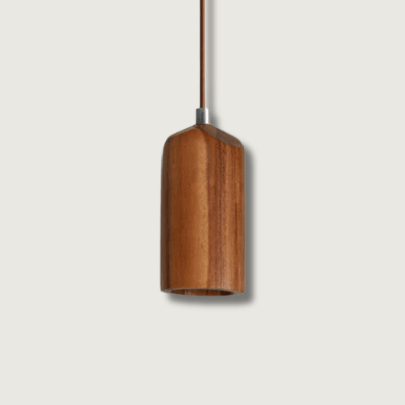 Natural Wood Pendant Lamp with Warm Lighting | Scandinavian Minimalist Design for Cozy Interiors 0