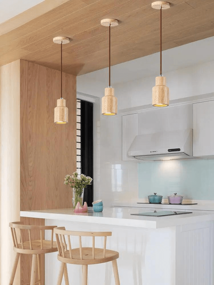 Natural Wood Pendant Lamp with Warm Lighting | Scandinavian Minimalist Design for Cozy Interiors 4