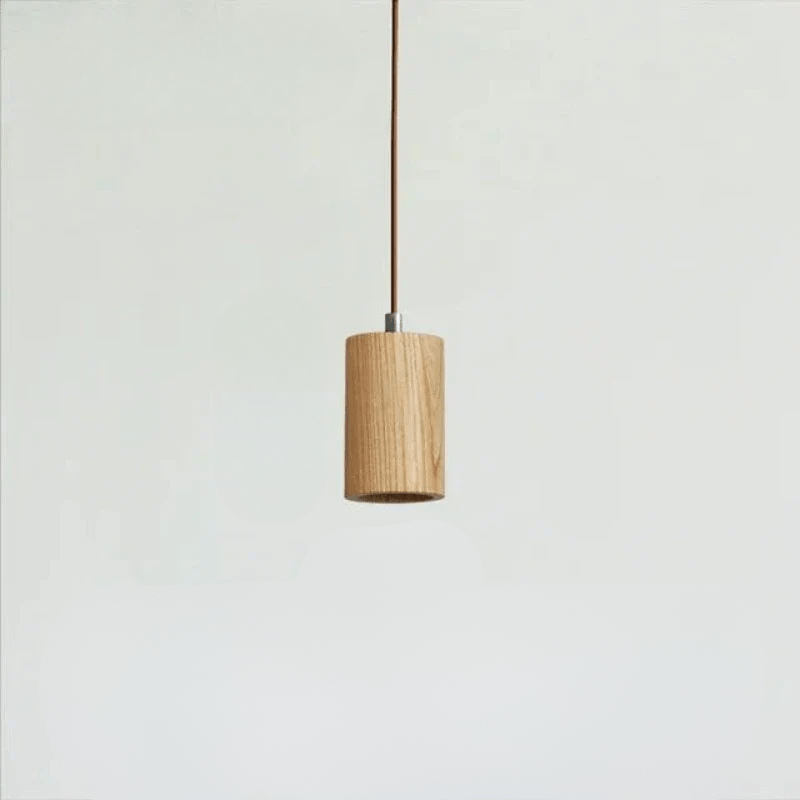Natural Wood Pendant Lamp with Warm Lighting | Scandinavian Minimalist Design for Cozy Interiors 9