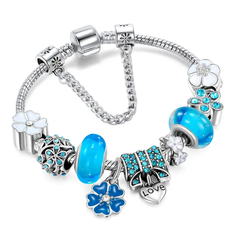 Nature's Elegance | Peach Blossom Charm Bracelet with Adjustable Fit | Versatile Accessory for Any Occasion 0