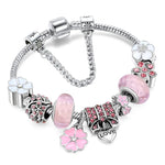 Nature's Elegance | Peach Blossom Charm Bracelet with Adjustable Fit | Versatile Accessory for Any Occasion 1