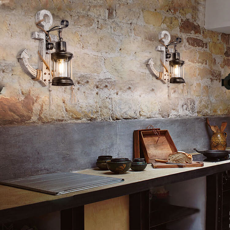 NauticalWood | Rustic Vintage Industrial Wall Sconce Light Fixture 0