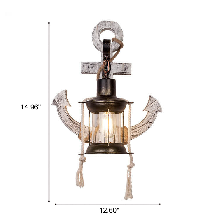NauticalWood | Rustic Vintage Industrial Wall Sconce Light Fixture 6