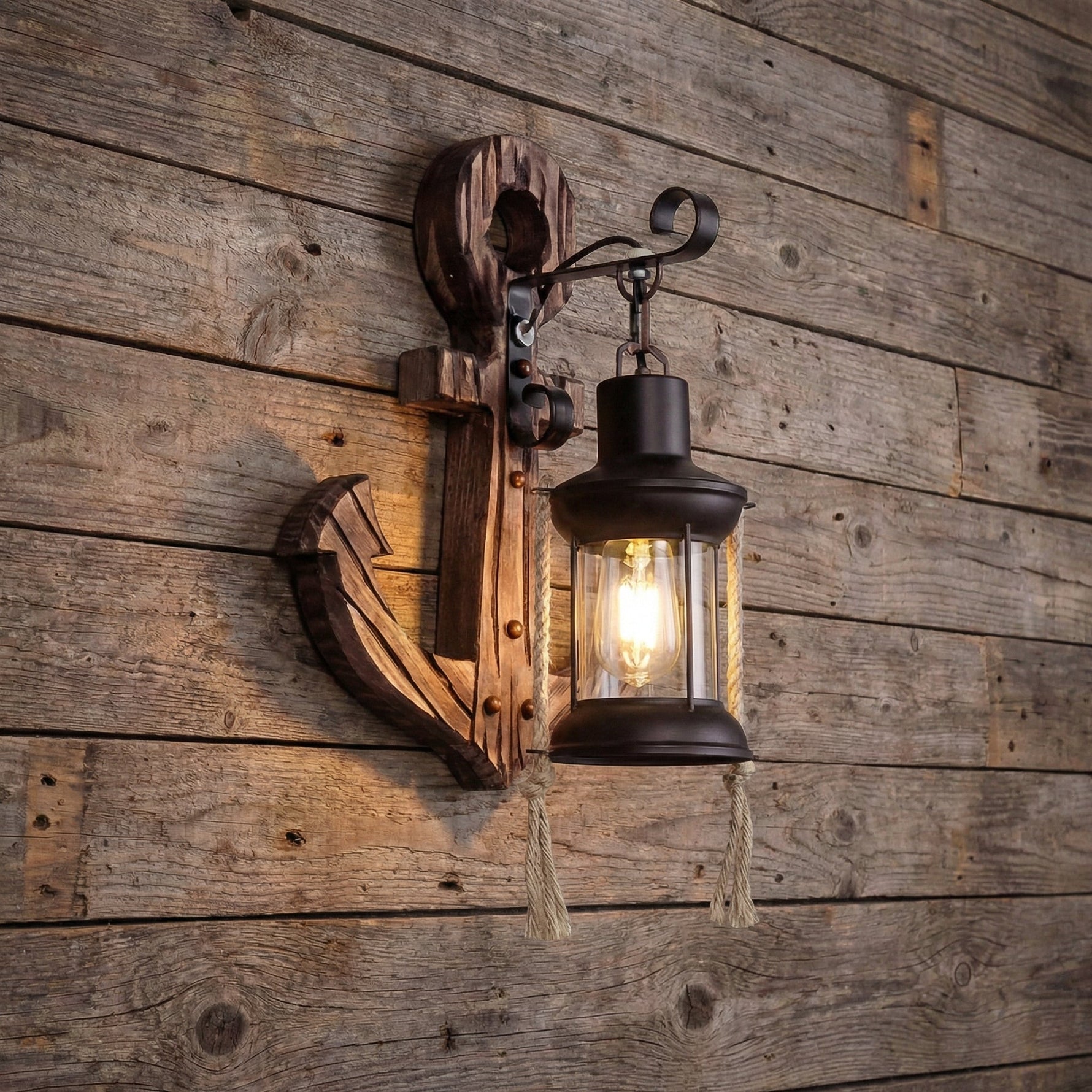 Nautical Anchor Wall Sconce with LED Lighting | Coastal Decor for Warm Ambiance 8
