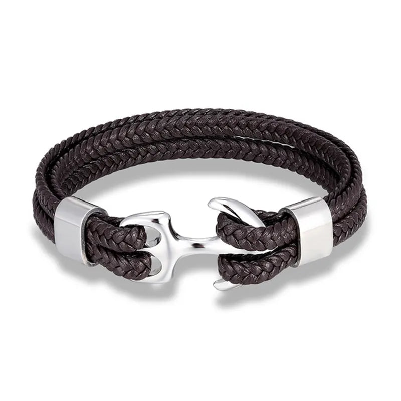 Nautical Collection | Men's Leather Bracelet with Unique Anchor Design | Stylish Accessory for Any Occasion 4