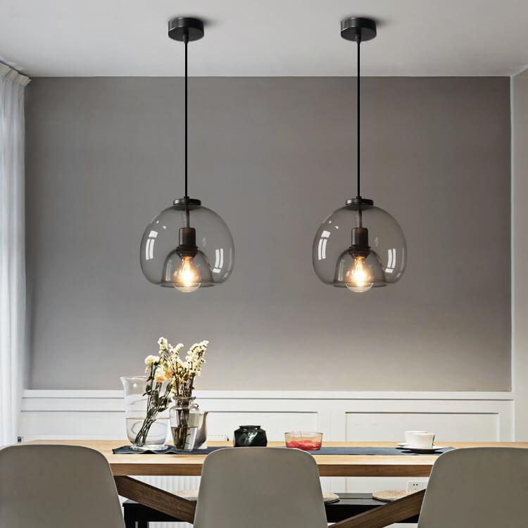 NebulaGlass | Sophisticated Smoke Gray Glass Pendant Light Fixture 0