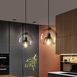 NebulaGlass | Sophisticated Smoke Gray Glass Pendant Light Fixture 3