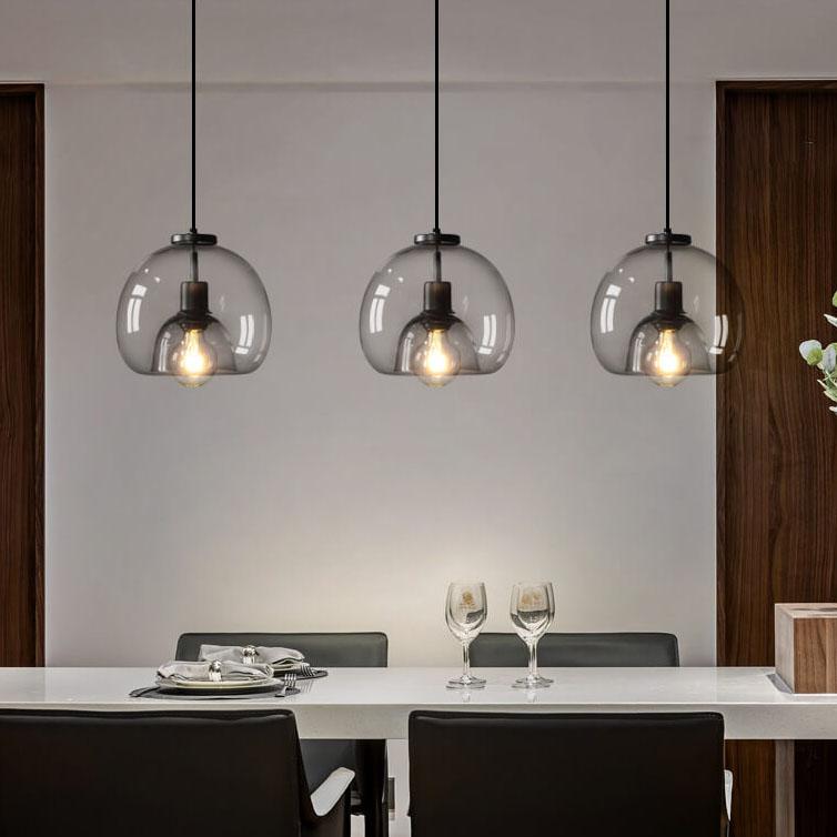 NebulaGlass | Sophisticated Smoke Gray Glass Pendant Light Fixture 4