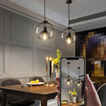 NebulaGlass | Sophisticated Smoke Gray Glass Pendant Light Fixture 5