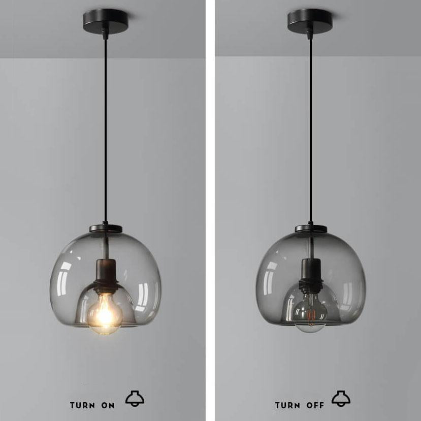 NebulaGlass | Sophisticated Smoke Gray Glass Pendant Light Fixture 7