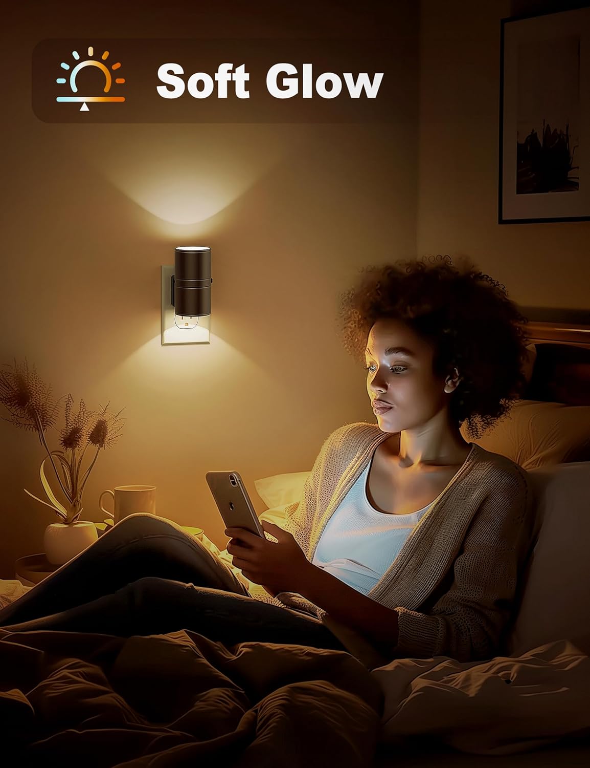 NightNova | LED Night Light with Dusk-to-Dawn Sensor & Adjustable Brightness | Compact Plug-in Lamp for Gentle Illumination 5