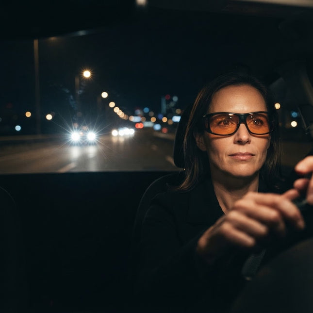 Night Driving Glasses, Polarized Anti Glare Glasses with Orange Lenses, Anti Glare Driving Glasses Fit Over Prescription