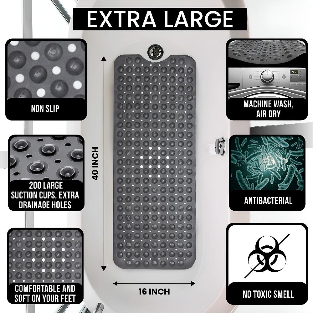 Non-Slip Bathtub Mat with 200 Suction Cups | Durable Safety Solution for Elderly and Kids 8