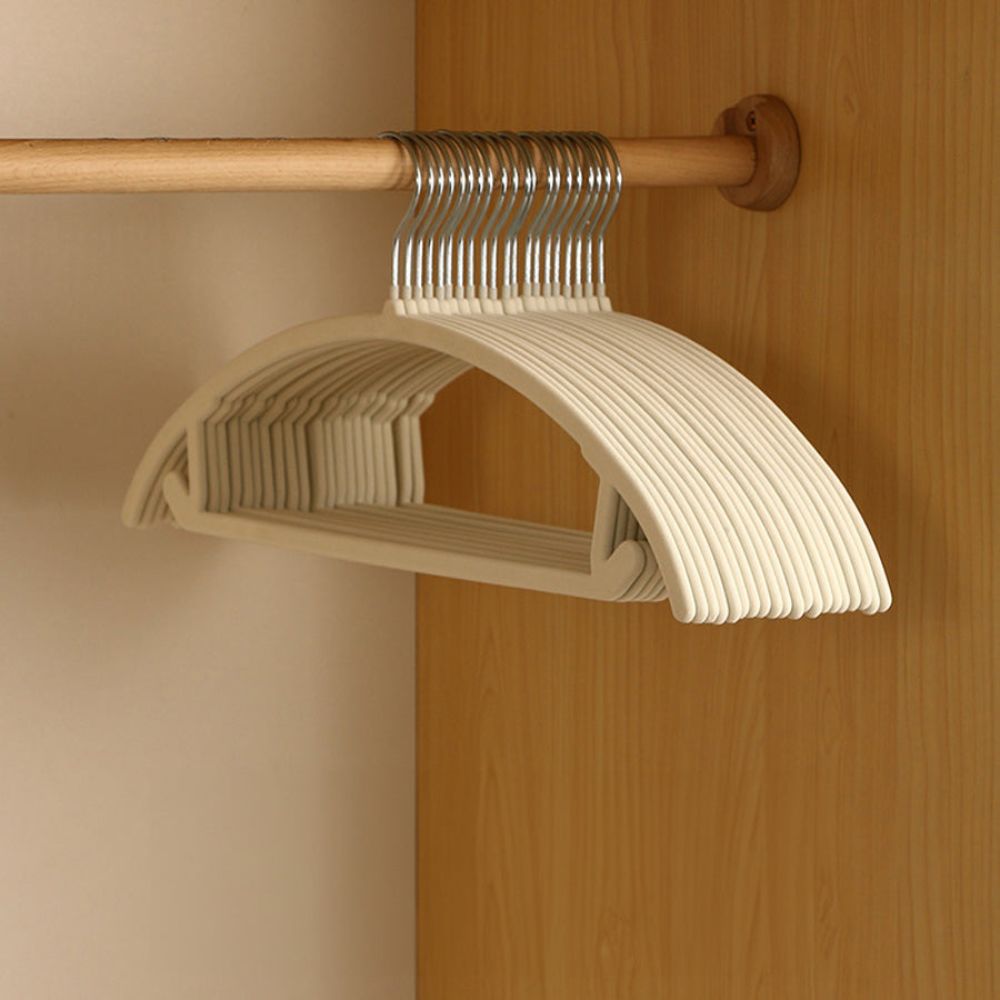 Non-Slip Curve Hangers with Velvet Coating | Space-Saving Solution for Organized Wardrobes 0