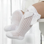 Nora Luxe | Cotton Baby Socks with Big Bow for Comfort & Style | Perfect for Little Princesses 0