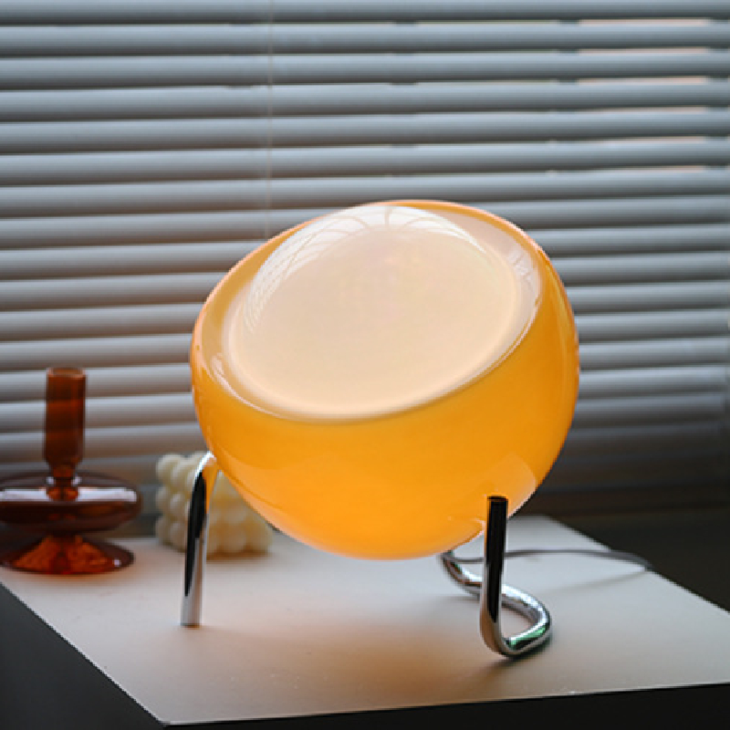 Nora Luxe | Retro Glass Table Lamp with Soft LED Lighting | Stylish Night Light for Cozy Ambiance 0
