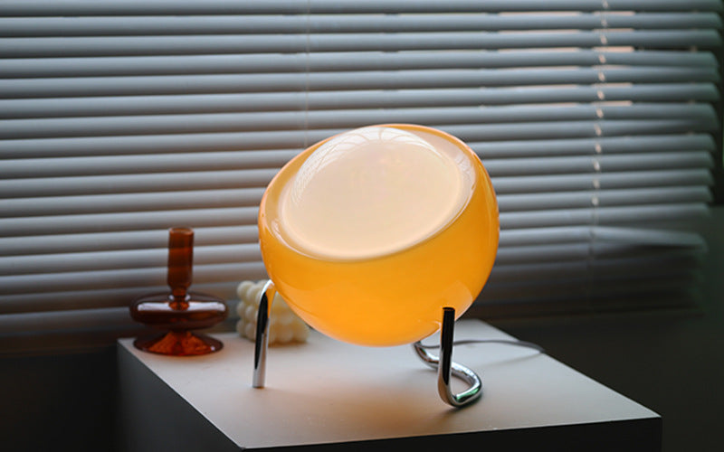 Nora Luxe | Retro Glass Table Lamp with Soft LED Lighting | Stylish Night Light for Cozy Ambiance 5
