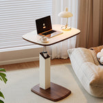 NordicElegance | Stylish Adjustable Saddle Leather Side Table 0