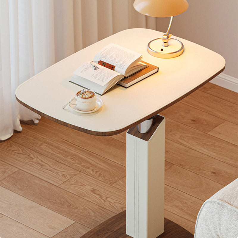 NordicElegance | Stylish Adjustable Saddle Leather Side Table 5