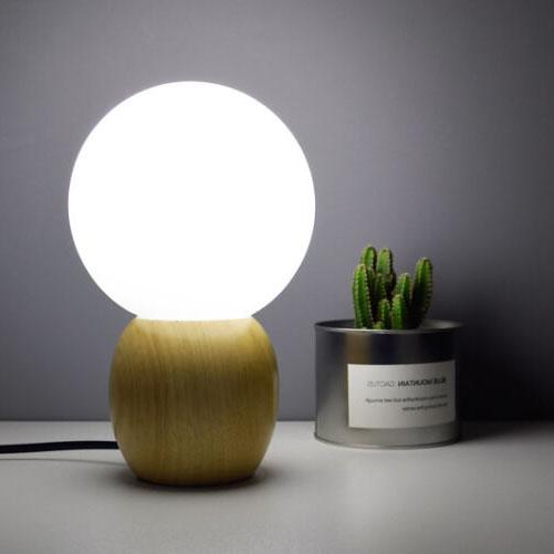 NordicGlow | Elegant Modern Wood and Glass Table Lamp 4
