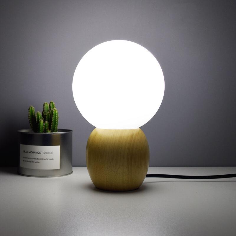 NordicGlow | Elegant Modern Wood and Glass Table Lamp 5