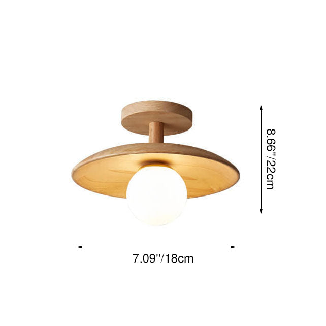 NordicWood | Stylish Elegant Wooden Semi-Flush Mount Ceiling Light 4