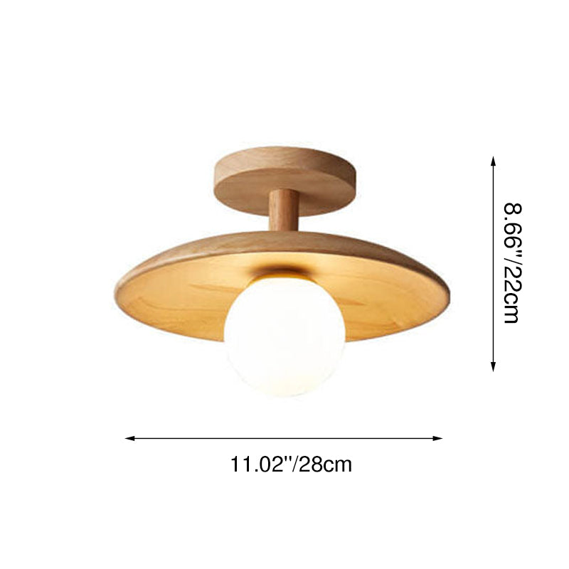 NordicWood | Stylish Elegant Wooden Semi-Flush Mount Ceiling Light 5