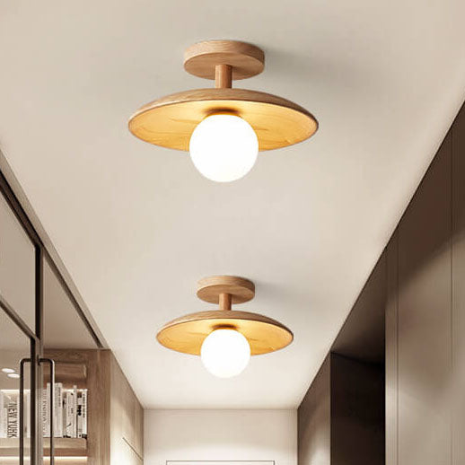 NordicWood | Stylish Elegant Wooden Semi-Flush Mount Ceiling Light 6