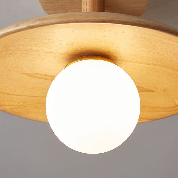 NordicWood | Stylish Elegant Wooden Semi-Flush Mount Ceiling Light 9
