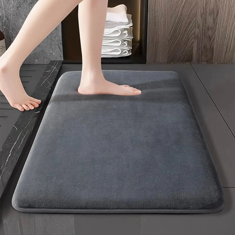 Nordic Bath Mat | Ultra Absorbent Shower Mat with Anti-Slip Design | Soft Velvet for Comfort 0