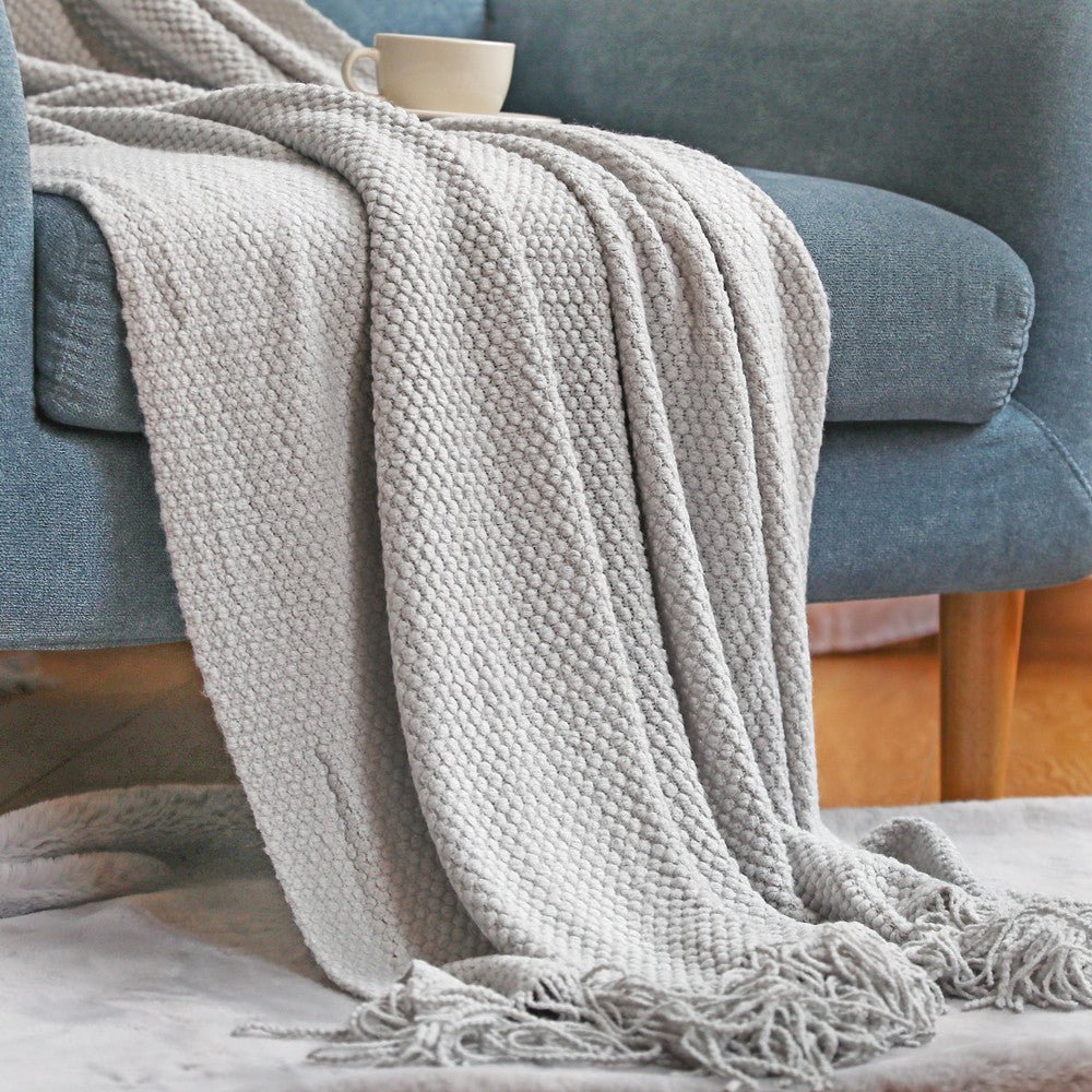 Nordic Knitted Blanket | Soft & Cozy Throw for All Seasons | Perfect for Living Room and Bedroom 4