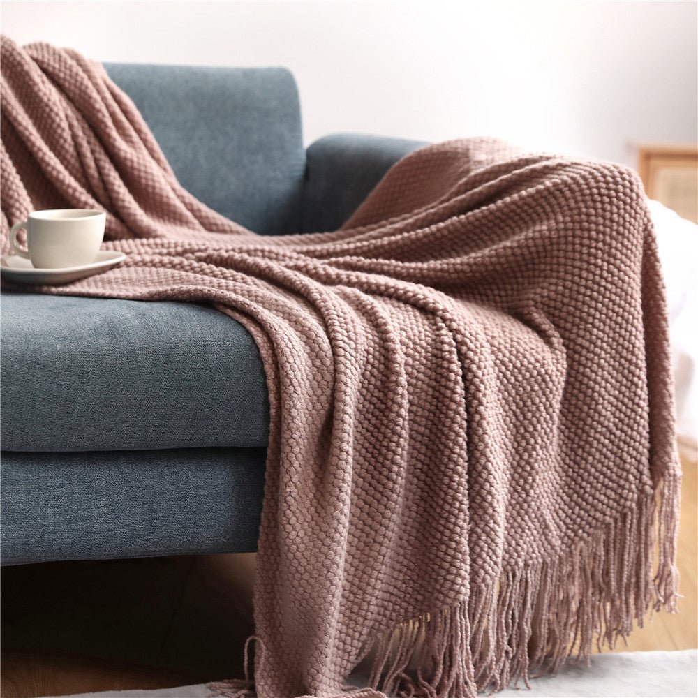 Nordic Knitted Blanket | Soft & Cozy Throw for All Seasons | Perfect for Living Room and Bedroom 5