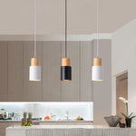 Nordic Macaron | Cylinder Pendant Light with Adjustable Height & Wood Accents | Modern Minimalist Design for Warm Illumination 1