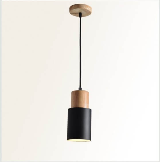 Nordic Macaron | Cylinder Pendant Light with Adjustable Height & Wood Accents | Modern Minimalist Design for Warm Illumination 12