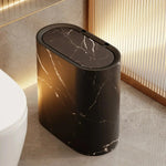Nordic Marble Design | Kitchen Trash Can with Odor-Sealing Push Lid | Stylish & Space-Saving Garbage Bin for Modern Homes 9