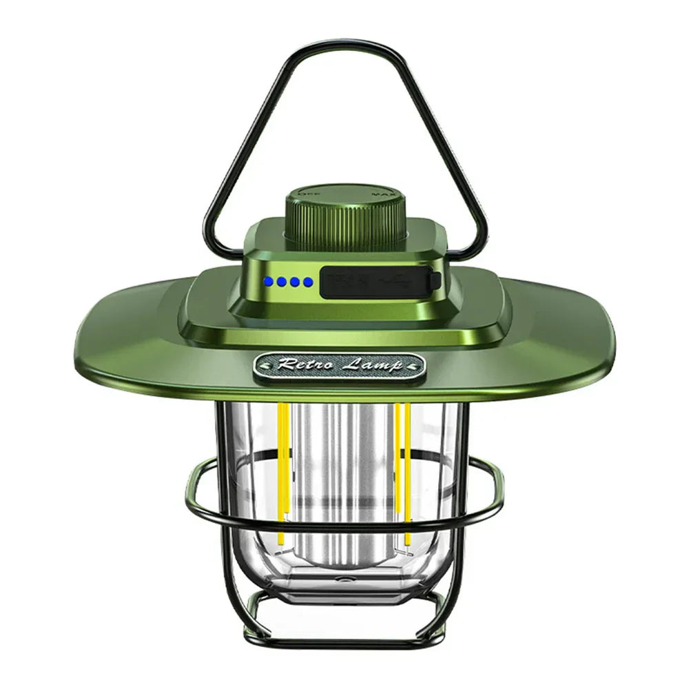 NostalgiaGlow | Retro LED Camping Lantern with Rechargeable Battery | Stylish Design for Outdoor Adventures 0