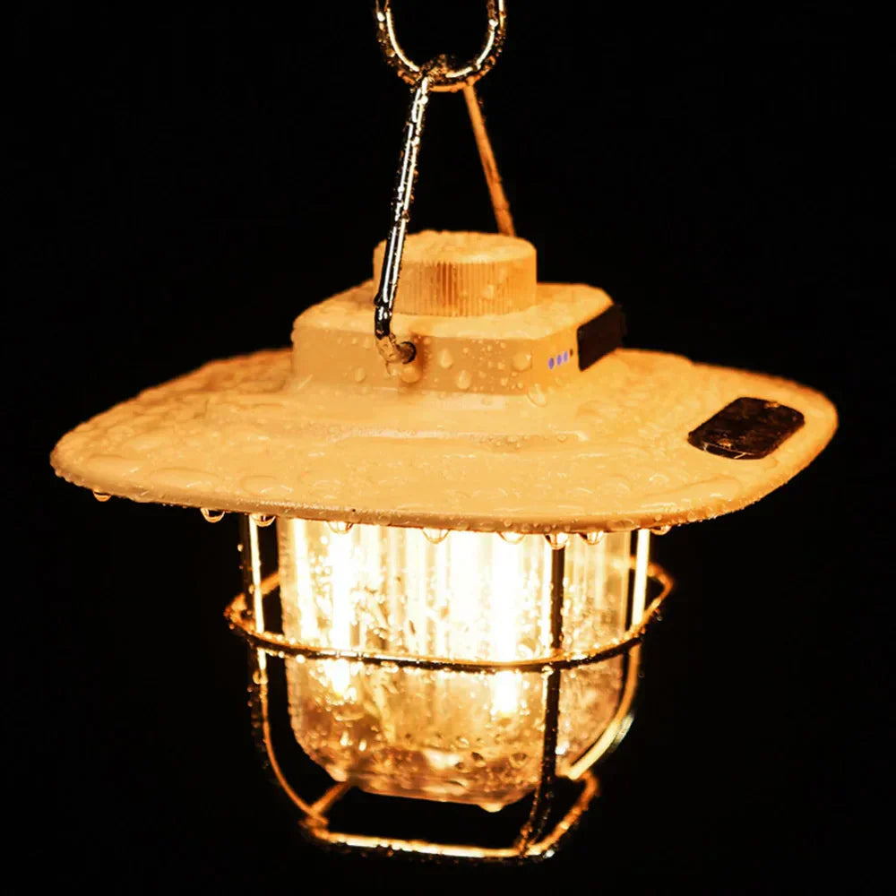 NostalgiaGlow | Retro LED Camping Lantern with Rechargeable Battery | Stylish Design for Outdoor Adventures 7