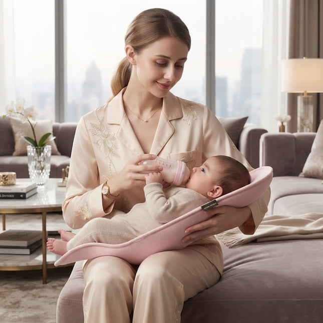 Nursing Pillow for Newborn, Breastfeeding Pillow with Safety Strap, Contoured Nursing Support Pillow for Baby Head, Neck