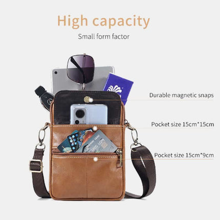 Crossbody Bag for Men, Leather Sling Bag for Phone and Cards – image 7