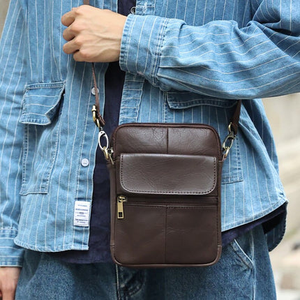 Crossbody Bag for Men, Leather Sling Bag for Phone and Cards