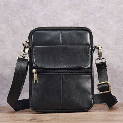 Crossbody Bag for Men, Small Genuine Leather Crossbody Bag with 6 Compartments – image 8