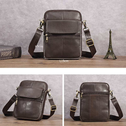 Crossbody Bag for Men, Small Genuine Leather Crossbody Bag with 6 Compartments – image 10