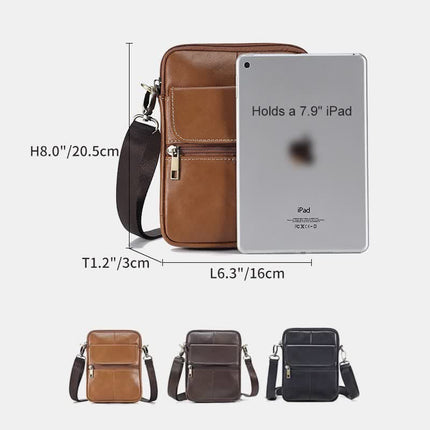 Crossbody Bag for Men, Small Genuine Leather Crossbody Bag with 6 Compartments – image 14