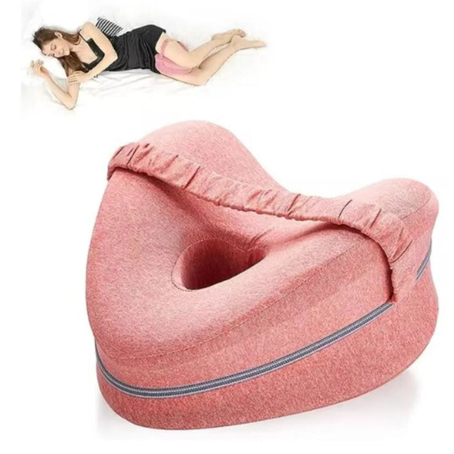 Knee Pillow for Side Sleepers, Contoured Leg Pillow for Hip and Back Alignment, Pillow Between Knees with Washable Cover